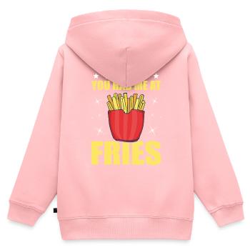Frites Drôle Cadeau Vous Savez M’Aviez Me Fries - Sweat Premium à capuche zippé enfant bio - rose - Dos - AI Model Kid Female (0cm)