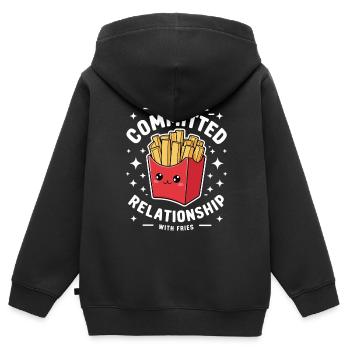 Pommes Fritten Bude Lustig Backofen French Fries - Kinder Premium Organic Zip Hoodie - Schwarz - Hinten - AI Model Kid Male (0cm)