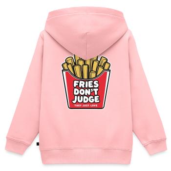 Fries Don't Judge They Just Love - Pommes Tüte - Kids Premium Organic Zip-up Hoodie - rose - Back - AI Model Kid Female (0cm)