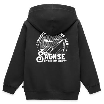 Gendern Tshirt Herren Damen Lustig Witzig Spruch - Kinder Premium Organic Zip Hoodie - Schwarz - Hinten - AI Model Kid Male (0cm)