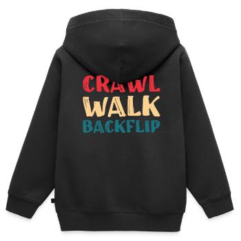 Backflip Salto Acrobaties Parkour Gymnastique Cadeau - Sweat Premium à capuche zippé enfant bio - noir - Dos - AI Model Kid Male (0cm)