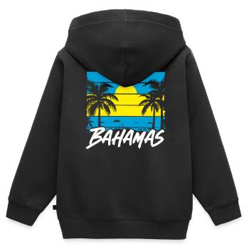 Bahamas Caribbean Island Atlantic Summer Gift - Kids Premium Organic Zip-up Hoodie - black - Back - AI Model Kid Male (0cm)