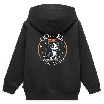 Kaffee und Bull Arab - Kinder Premium Organic Zip Hoodie - Schwarz - Hinten - AI Model Kid Male (0cm)