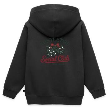 Mistelzweig Social Club - Frisch Geschnitten - Kinder Premium Organic Zip Hoodie - Schwarz - Hinten - AI Model Kid Male (0cm)