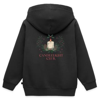 Candlelight Club - Cosy festive atmosphere - Kids Premium Organic Zip-up Hoodie - black - Back - AI Model Kid Male (0cm)