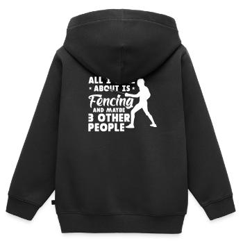Fencing Sword Sabre Epee Fencing Gift - Kids Premium Organic Zip-up Hoodie - black - Back - AI Model Kid Male (0cm)