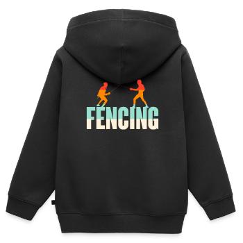 Fencing Sword Sabre Epee Fencing Gift - Kids Premium Organic Zip-up Hoodie - black - Back - AI Model Kid Male (0cm)