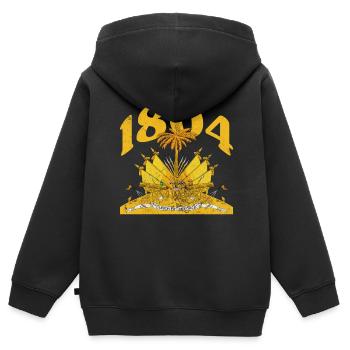 Haiti - Kinder Premium Organic Zip Hoodie - Schwarz - Hinten - AI Model Kid Male (0cm)