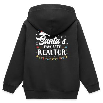 Immobilienmakler - Kinder Premium Organic Zip Hoodie - Schwarz - Hinten - AI Model Kid Male (0cm)