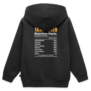 Taxi - Kinder Premium Organic Zip Hoodie - Schwarz - Hinten - AI Model Kid Male (0cm)