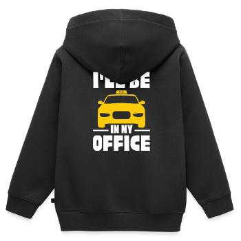 Taxi - Kinder Premium Organic Zip Hoodie - Schwarz - Hinten - AI Model Kid Male (0cm)