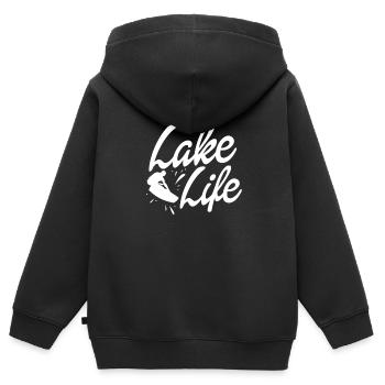 Wakeboard Wakeboarder Wakeboard Cadeau - Sweat Premium à capuche zippé enfant bio - noir - Dos - AI Model Kid Male (0cm)