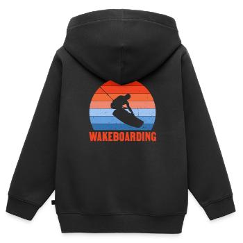 Wakeboard Wakeboarder Wakeboard Cadeau - Sweat Premium à capuche zippé enfant bio - noir - Dos - AI Model Kid Male (0cm)