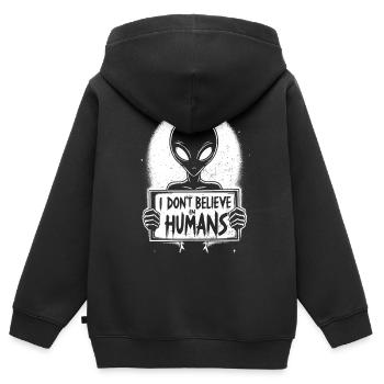 Alien - Kinder Premium Organic Zip Hoodie - Schwarz - Hinten - AI Model Kid Male (0cm)