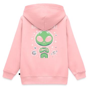 Alien - Kinder Premium Organic Zip Hoodie - Rosa - Hinten - AI Model Kid Female (0cm)