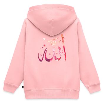 Muslim - Kinder Premium Organic Zip Hoodie - Rosa - Hinten - AI Model Kid Female (0cm)