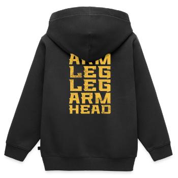 Muslim - Kinder Premium Organic Zip Hoodie - Schwarz - Hinten - AI Model Kid Male (0cm)