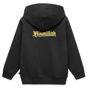 Musulman Islam Allah Ramadan Kareem Cadeau - Sweat Premium à capuche zippé enfant bio - noir - Dos - AI Model Kid Male (0cm)