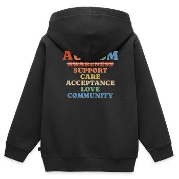 Autismus Awareness Day Autist Geschenk - Kinder Premium Organic Zip Hoodie - Schwarz - Hinten - AI Model Kid Male (0cm)