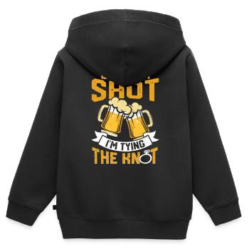 Enterrement de vie de garçon - Sweat Premium à capuche zippé enfant bio - noir - Dos - AI Model Kid Male (0cm)