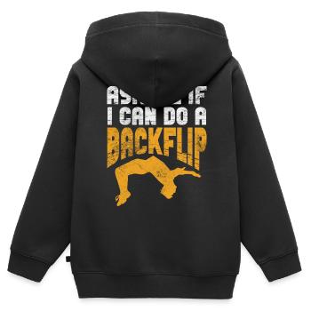 Backflip - Kinder Premium Organic Zip Hoodie - Schwarz - Hinten - AI Model Kid Male (0cm)
