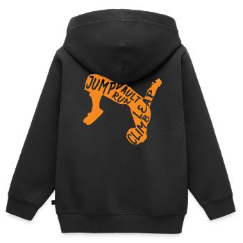 Backflip Salto Akrobatik Parkour Turnen Geschenk - Kinder Premium Organic Zip Hoodie - Schwarz - Hinten - AI Model Kid Male (0cm)