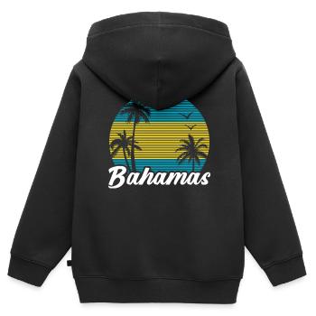 Bahamas Caribbean Island Atlantic Summer Gift - Kids Premium Organic Zip-up Hoodie - black - Back - AI Model Kid Male (0cm)