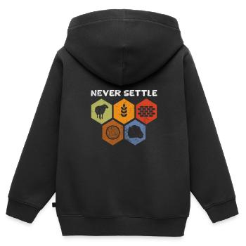 Brettspiel - Kinder Premium Organic Zip Hoodie - Schwarz - Hinten - AI Model Kid Male (0cm)