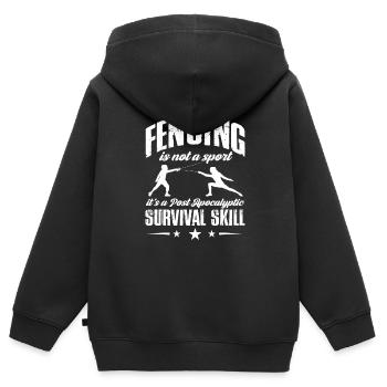Fencing Sword Sabre Epee Fencing Gift - Kids Premium Organic Zip-up Hoodie - black - Back - AI Model Kid Male (0cm)