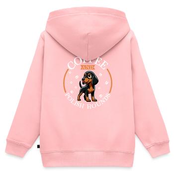 Kaffee und Polnische Bracke - Kinder Premium Organic Zip Hoodie - Rosa - Hinten - AI Model Kid Female (0cm)
