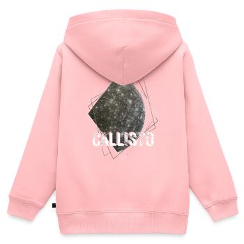 Callisto - Jupiter Lune - Sweat Premium à capuche zippé enfant bio - rose - Dos - AI Model Kid Female (0cm)