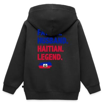 Vacances Haïti Caraïbes - Sweat Premium à capuche zippé enfant bio - noir - Dos - AI Model Kid Male (0cm)