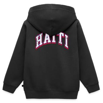 Haiti - Kinder Premium Organic Zip Hoodie - Schwarz - Hinten - AI Model Kid Male (0cm)