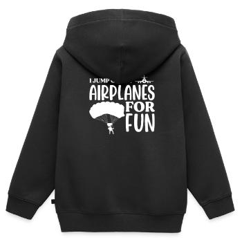 Skydive Skydiver Skydiving Fallschirm Geschenk - Kinder Premium Organic Zip Hoodie - Schwarz - Hinten - AI Model Kid Male (0cm)