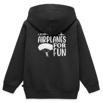 Skydive - Sweat Premium à capuche zippé enfant bio - noir - Dos - AI Model Kid Male (0cm)