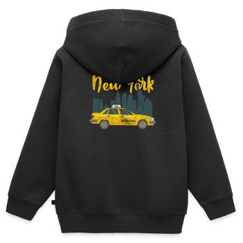 Taxi Taxifahrer Verkehr Beruf Geschenk - Kinder Premium Organic Zip Hoodie - Schwarz - Hinten - AI Model Kid Male (0cm)