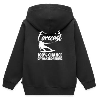 Wakeboard Wakeboarder Wakeboard Cadeau - Sweat Premium à capuche zippé enfant bio - noir - Dos - AI Model Kid Male (0cm)