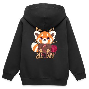 Knit - Kids Premium Organic Zip-up Hoodie - black - Back - AI Model Kid Male (0cm)