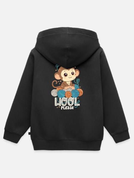 Mehr Wolle bitte - Kinder Premium Organic Zip Hoodie - Schwarz
