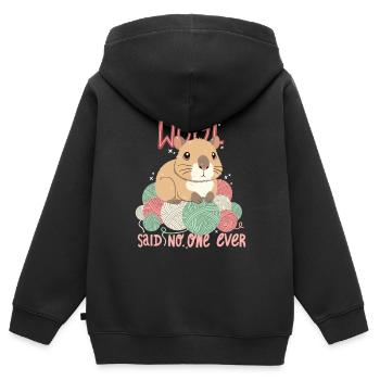 Wolle hat man nie genug - Kinder Premium Organic Zip Hoodie - Schwarz - Hinten - AI Model Kid Male (0cm)