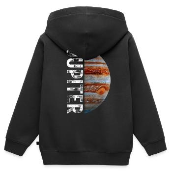 Jupiter planète système solaire - Sweat Premium à capuche zippé enfant bio - noir - Dos - AI Model Kid Male (0cm)