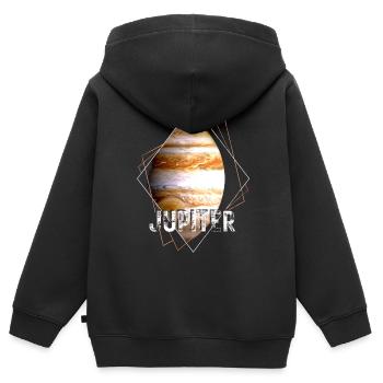 Jupiter planète système solaire - Sweat Premium à capuche zippé enfant bio - noir - Dos - AI Model Kid Male (0cm)