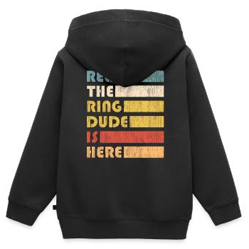 Ring Dude Ringträger Hochzeit Trauung Ehering - Kinder Premium Organic Zip Hoodie - Schwarz - Hinten - AI Model Kid Male (0cm)