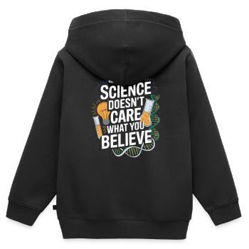 Atheisten Sprüche von Wissenschaft Forschung - Kinder Premium Organic Zip Hoodie - Schwarz - Hinten - AI Model Kid Male (0cm)