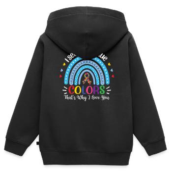 Autismus - Kinder Premium Organic Zip Hoodie - Schwarz - Hinten - AI Model Kid Male (0cm)