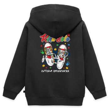 Autismus Awareness Day Autist Geschenk - Kinder Premium Organic Zip Hoodie - Schwarz - Hinten - AI Model Kid Male (0cm)