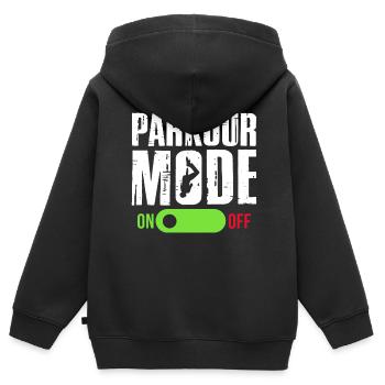 Backflip Salto Akrobatik Parkour Turnen Geschenk - Kinder Premium Organic Zip Hoodie - Schwarz - Hinten - AI Model Kid Male (0cm)