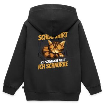 Offizielles Schlafshirt - Süße Katze im Nest - Kinder Premium Organic Zip Hoodie - Schwarz - Hinten - AI Model Kid Male (0cm)