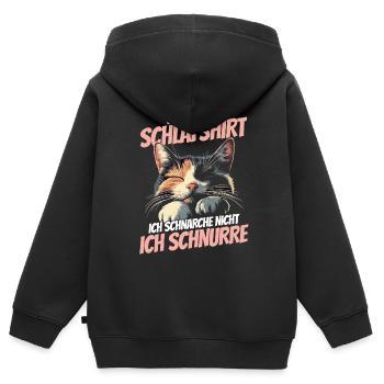 nieOffizielles Schlafshirt - Dreifarbiges Kätzchen - Kinder Premium Organic Zip Hoodie - Schwarz - Hinten - AI Model Kid Male (0cm)