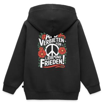 AFD Verbot jetzt! Nazis verbieten - Gegen Rechts - Kinder Premium Organic Zip Hoodie - Schwarz - Hinten - AI Model Kid Male (0cm)